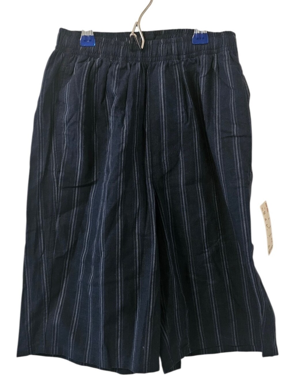 Blue Uniqlo Men's Striped Light Cotton Easy Shorts